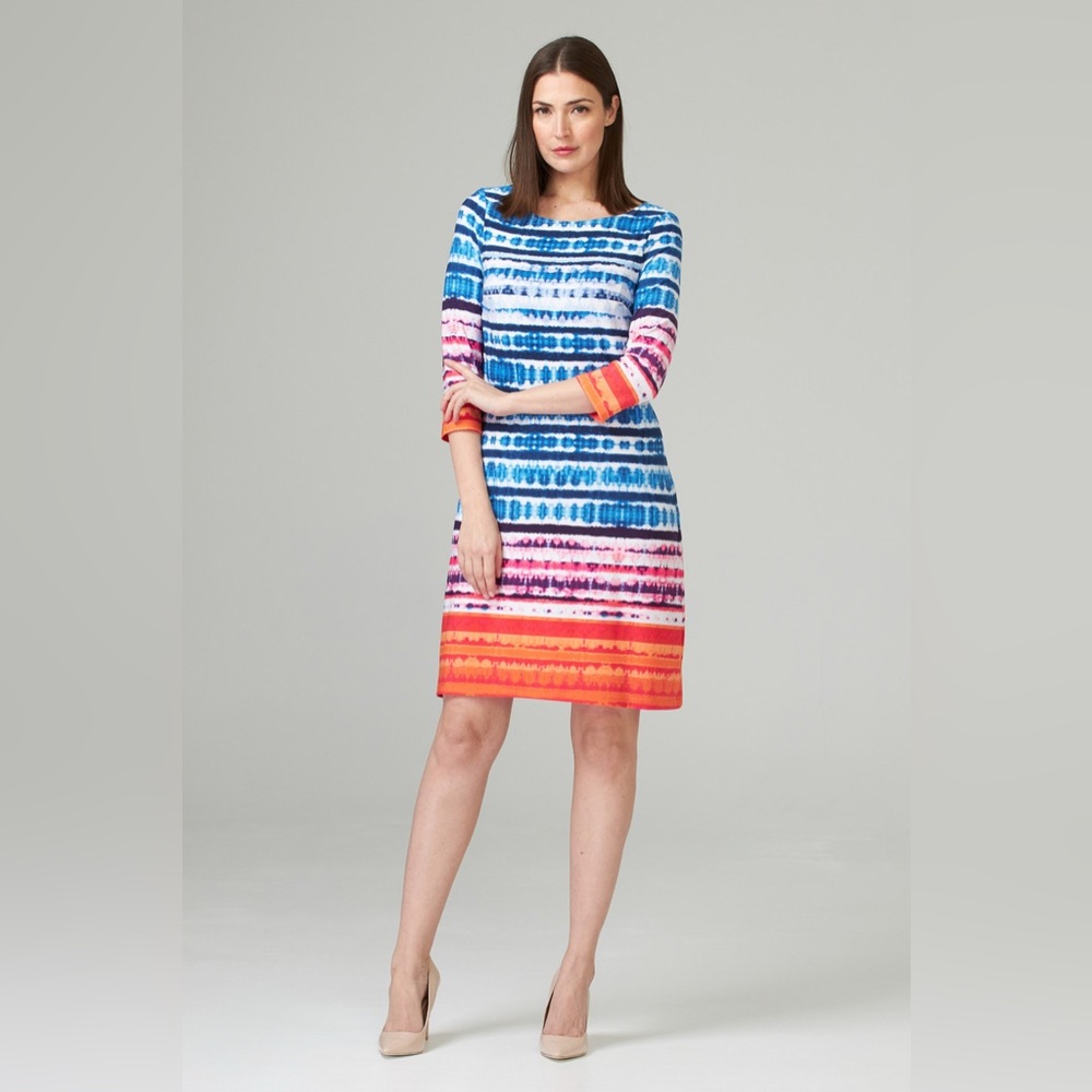 Joseph Ribkoff Multicolor Striped Long Sleeve Dress